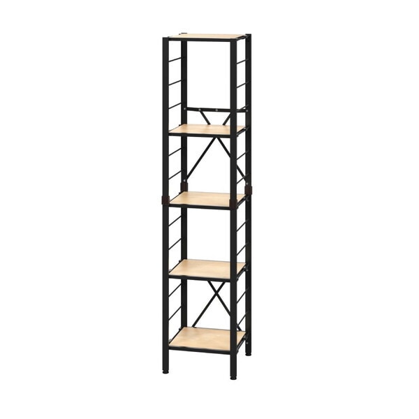 KRSR5-360 ナチュラルオーク 組立簡単 連結スチールラック 5段 幅36cm メーカー直送