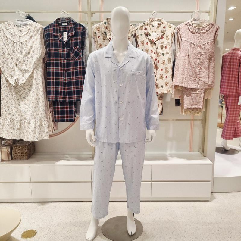 MOCストライプフラワー柄 男性パジャマ MP8890A_s