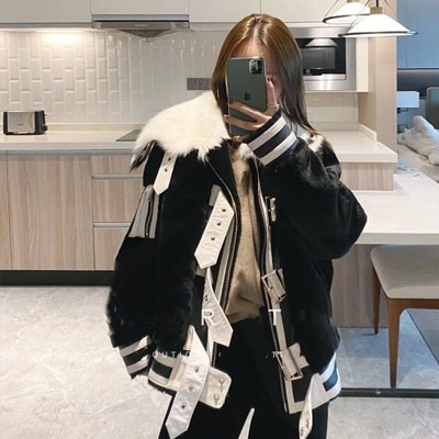 ブルゾン ジャケット秋冬 アウタ プードルファージャケットもこもこプードルボア風ふわふわファーコート1