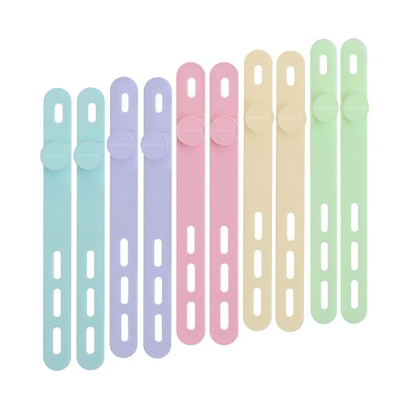 （まとめ）オウルテック MOTTERUソフトタッチ ケーブルバンド sofumo シャーベットカラー （5色x2本） MOT-CBBAND02-SE1パック（10本）[x5セット]