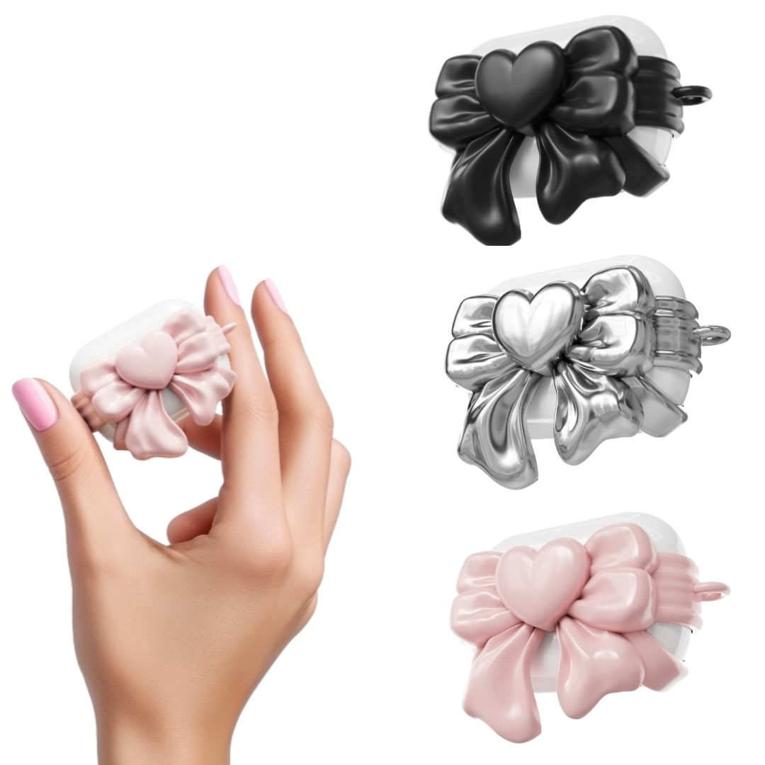 【ANDAASH】韓国芸能人多数着用Airpods アクセサリ Airpodsケース Airpods bow