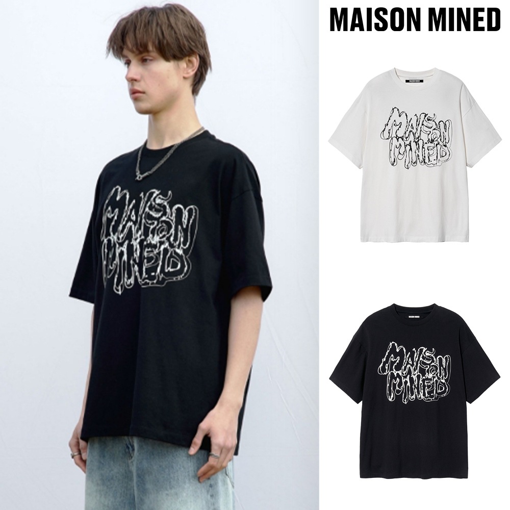 【MAISON MINED】 LUMPY SKETCH HALF T