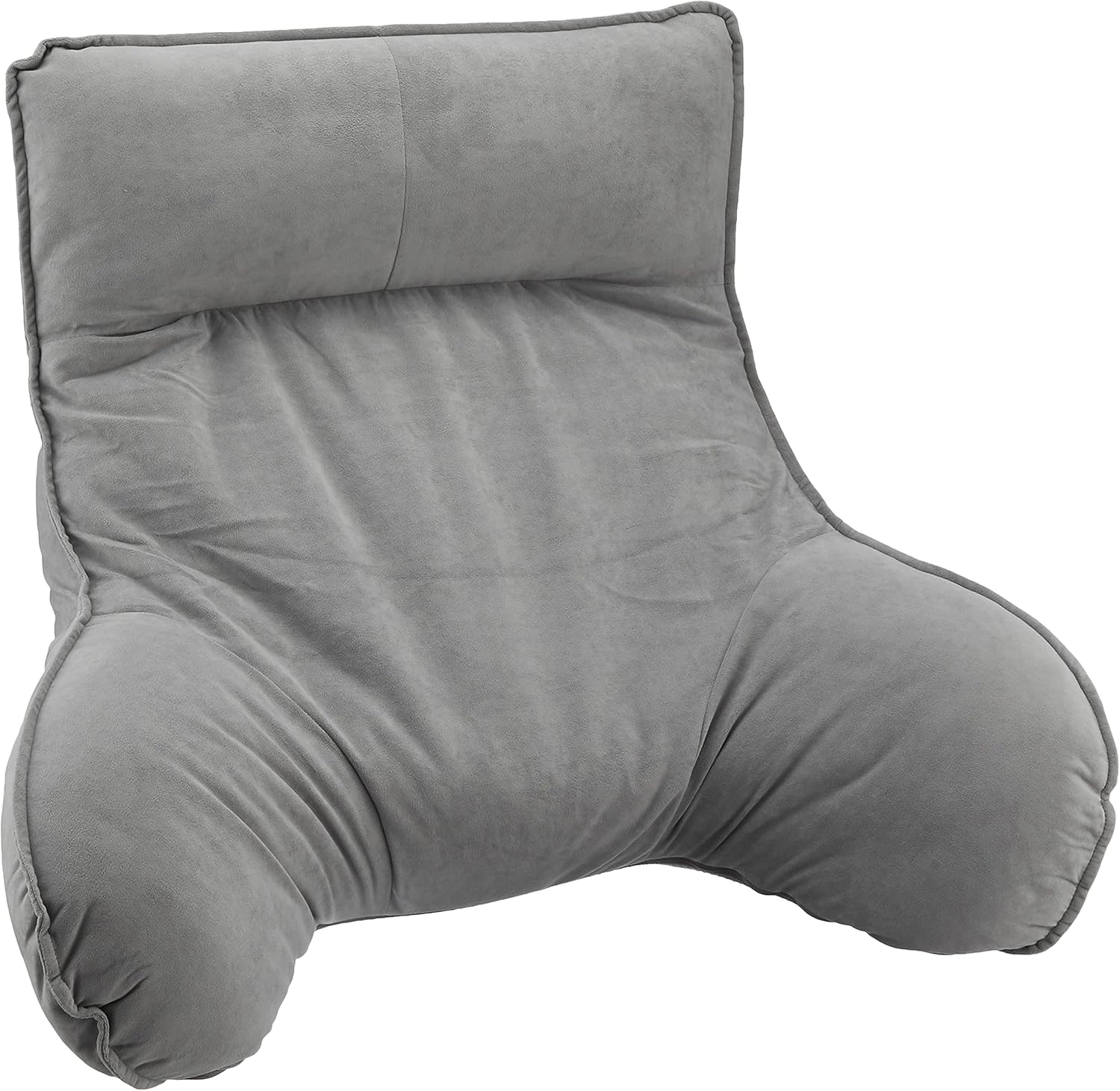 同志社 座椅 轻松随时靠背 带扶手 ATBL-GY 靠背垫 高靠背 7档倾斜 防摔挡 背面防滑加工 天鹅绒面料 床上用品 护理 沙发 地板垫 可爱 灰色