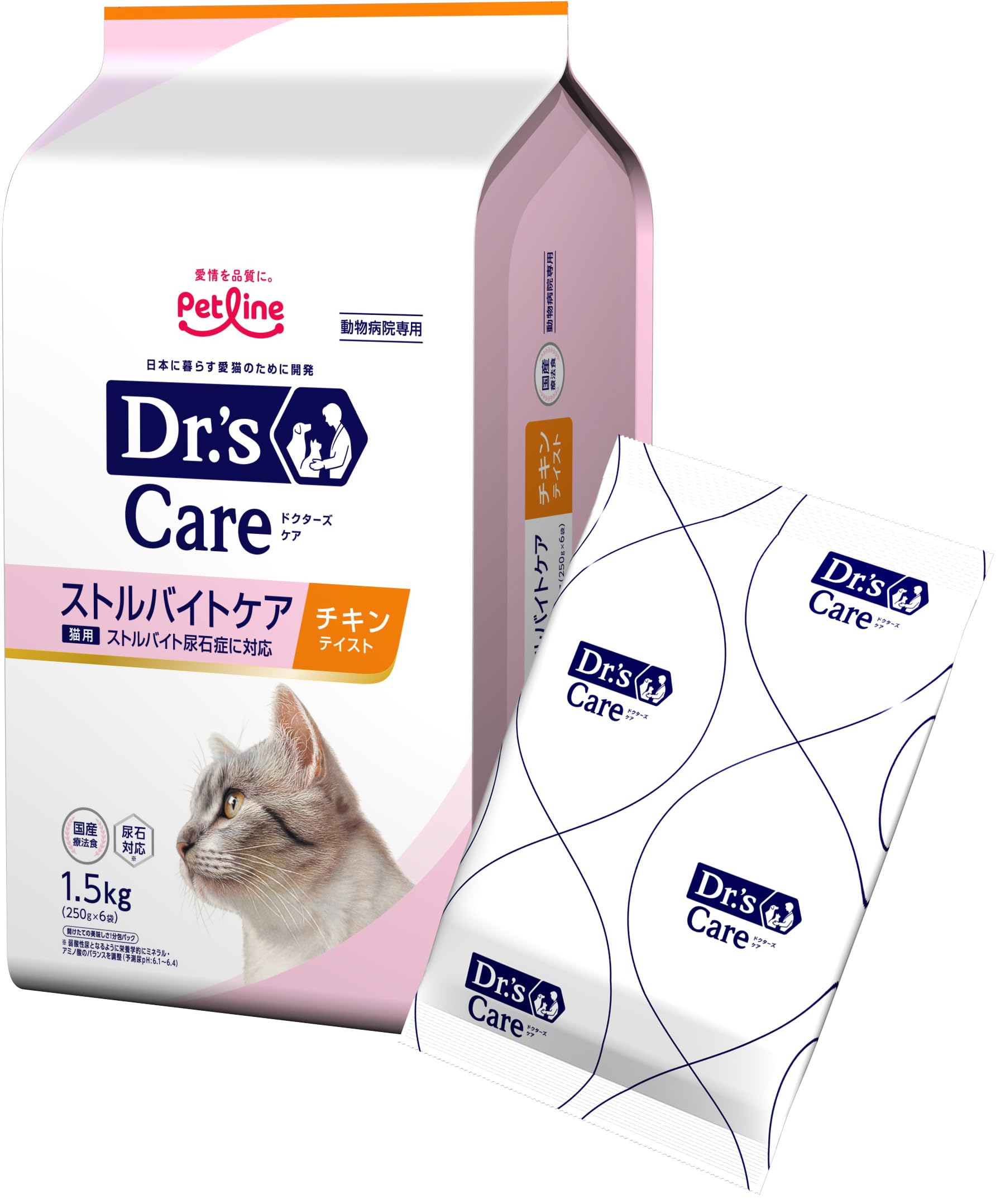 ドクターズケア 猫用ストルバイトケア, チキンテイスト, 1.5kg (250g×6袋)