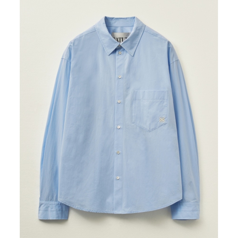 SATUR ベーシック ポケットシャツ スカイブルー