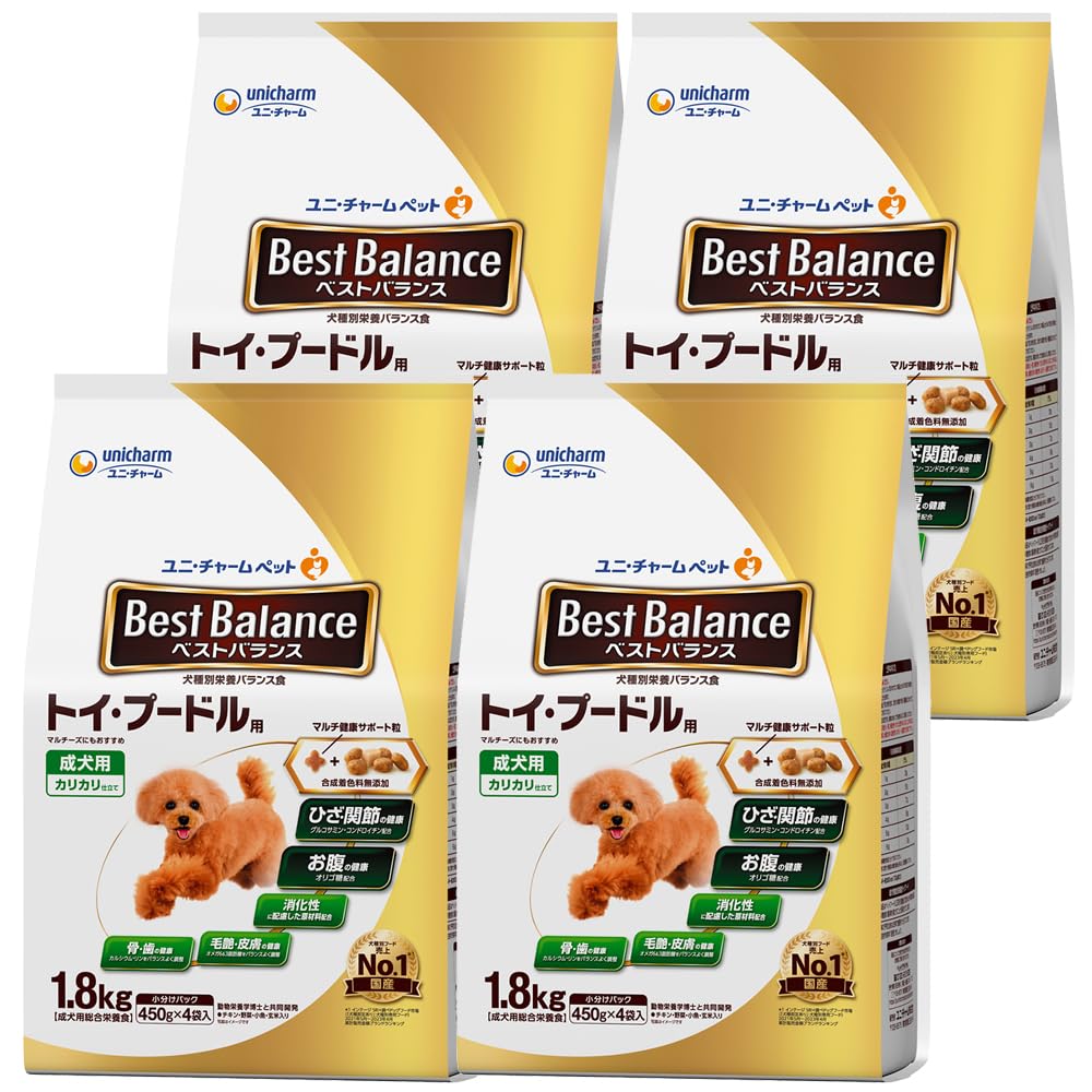 ベストバランス ドッグフード ドライ カリカリ仕立て トイ・プードル用 7.2ｋｇ(1.8kg×4) 国産 ユニチャーム[ケース品]