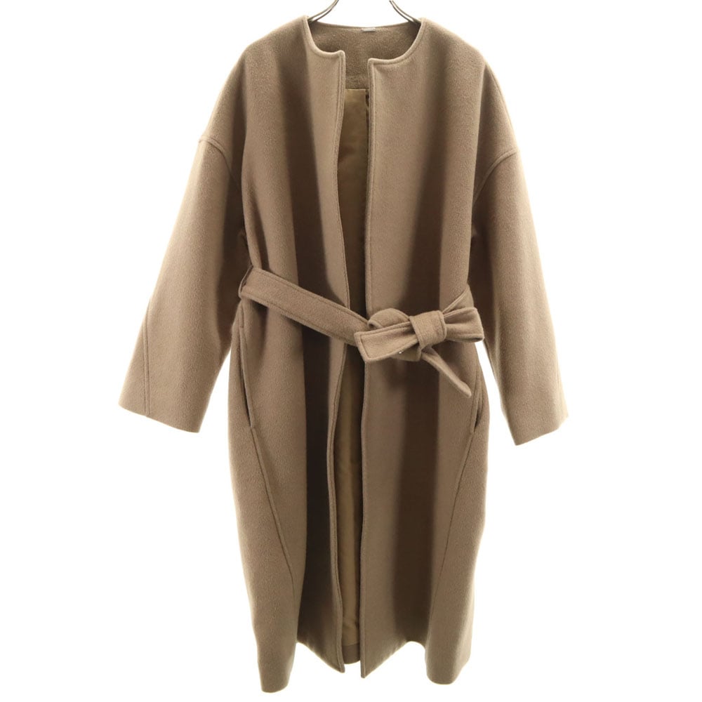 ウール100％ ロングコート ベージュ レディース 古着