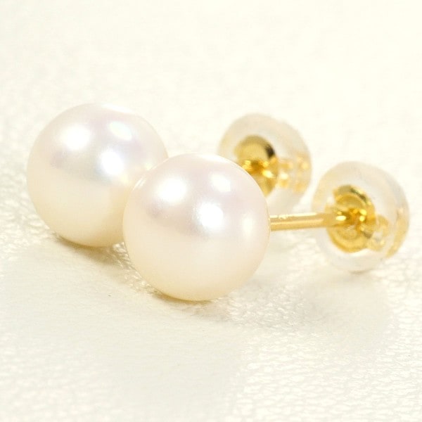 K18 18金 YG イエローゴールド ピアス パール 約0.8g ジュエリー 中古