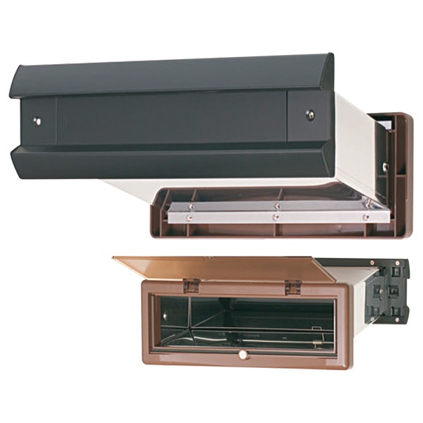 水上(MIZUKAMI) No.2000ポスト ヨコ型 内フタ付気密型 大壁 黒