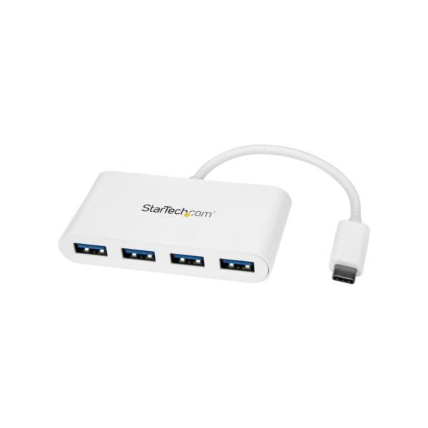 StarTech.com 4ポートUSB3.0ハブ USB Type-C接続 USB-Ax4口 USBバスパワー対応 ホワイトHB30C4ABW 1個