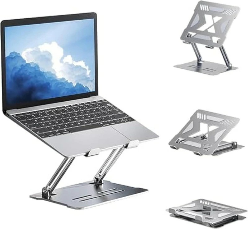 ノートパソコンスタンド パソコンスタンド pc 教卓 ipad スタンド 純アルミニウム合金 無段階高さ/角度調整可能 折りたたみ式 パソコン台 ノートpc スタンド滑り止め 17 3インチまでに対応