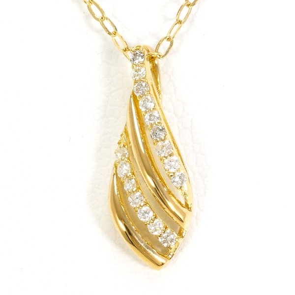 K18 18金 YG イエローゴールド ネックレス ダイヤ 0.08 約40cm ジュエリー 中古