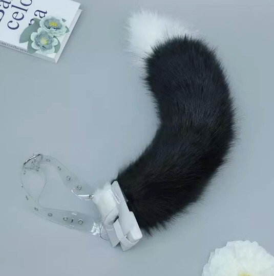 ファースーツ アクセサリー 尻尾 黒と白 飾りもの 電動 ケモノ fursuit ぬいぐるみ コスプレ コスチューム 5,525円