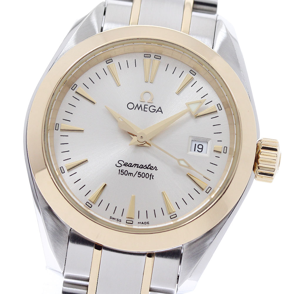 オメガ OMEGA 2377.30 シーマスター アクアテラ 150M YGコンビ クォーツ レディース 良品 箱・保証書付き_952279【中古】