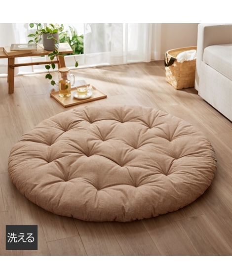 クッション 洗えるクッションラグ麻混シリーズ