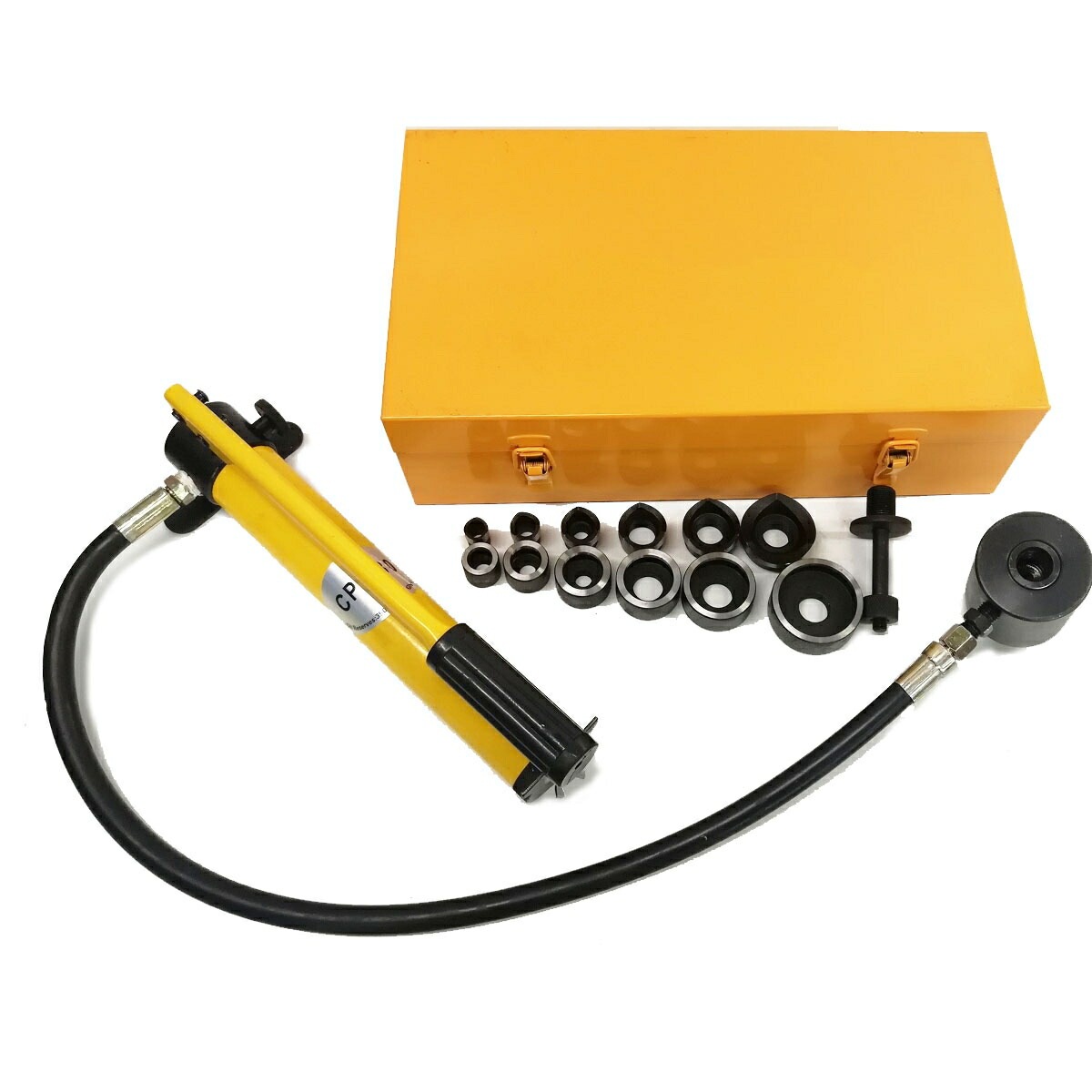 油圧パンチャー 手動 15t ダイス6個セット付き 油圧工具 パンチャー 油圧 パンチャ ステンレス板 鉄板 穴あけ 工具