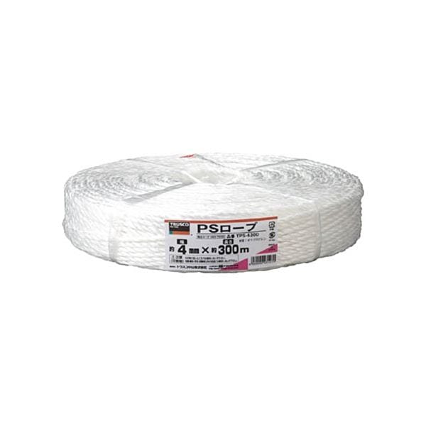 (まとめ) TRUSCO PSロープ 4mm×300m TPS-4300 1巻 (×5セット)