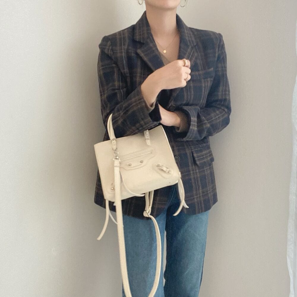 チェックジャケット モダンジャケット ウールジャケット ウールチェックジャケット 2col ムードグラム