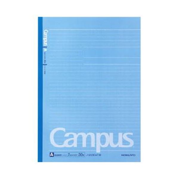 （まとめ）コクヨ キャンパスノート（ドット入り罫線・カラー表紙）A4 A罫 30枚 青 ノ-203CAT-B 1セット（5冊）(×10セット)
