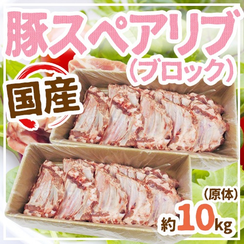 国産=豚スペアリブ ブロック= 約10kg 原体