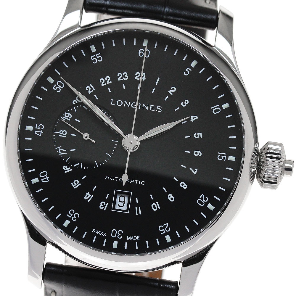 ロンジン LONGINES L2.797.4 ヘリテージ 24アワーズ クロノグラフ 自動巻き メンズ _849767【中古】