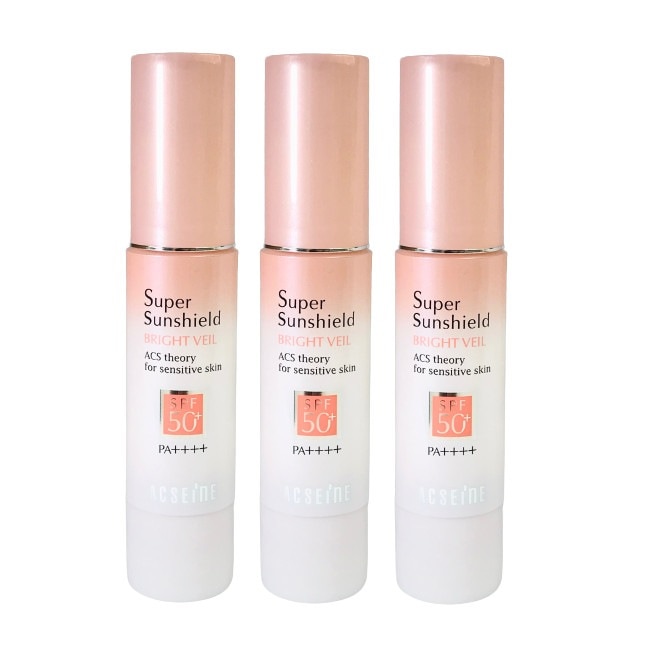 アクセーヌ スーパーサンシールド ブライトヴェール 01 ピンクベージュ SPF50+PA++++ 22g 3個セット