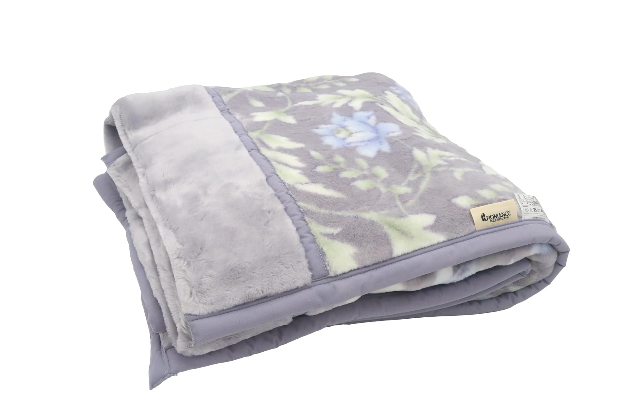 ロマンス小杉 アクリル 毛布(毛羽部分) シングル(140×200cm)静電気防止加工 ボリュームたっぷりの2枚合わせ 泉大津 日本製 グレー