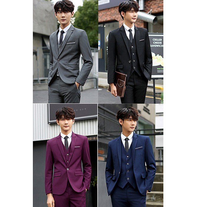 スリーピーススーツ メンズ サラリーマン 3点セットスーツ ビジネススーツ フォーマル 紳士服 結婚式 通勤 スリム