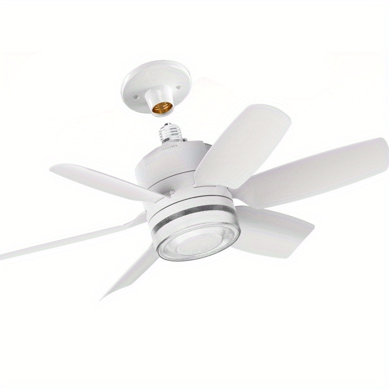 【超静音+タイマー機能】超高輝度6枚羽根シーリングファンライト, 3色調光・多段変速リモコン, 屋内/屋外・ガレージ・浴室・寝室・キッチン・リビング・書斎対応, 電球交換可能スクリュー式