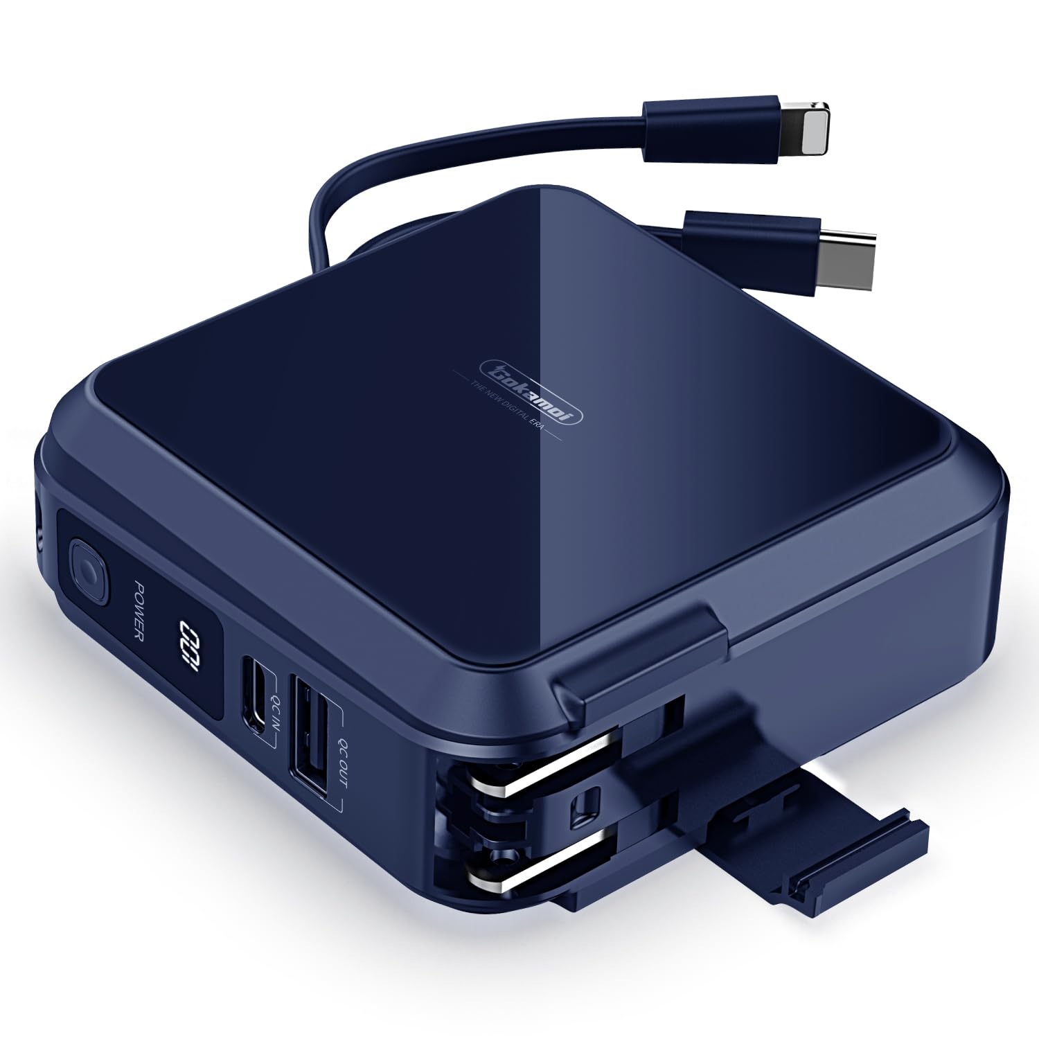 Pnvruy モバイルバッテリー 15000mAh コンセント一体型 大容量 急速充電【PD18W type-c