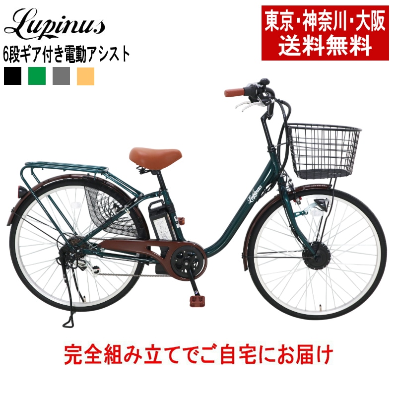 電動自転車 電動アシスト自転車 自転車 6段ギア付き 26インチ LUPINUS ルピナス DZ-L266R-HD