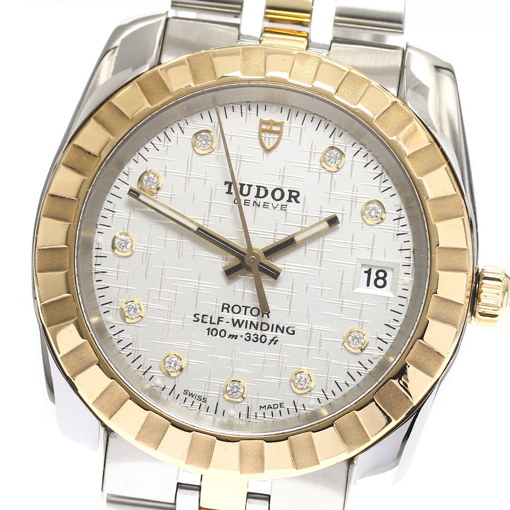 チュードル TUDOR 21013 クラシックデイト YGコンビ 10Pダイヤ 自動巻き メンズ _890102【中古】