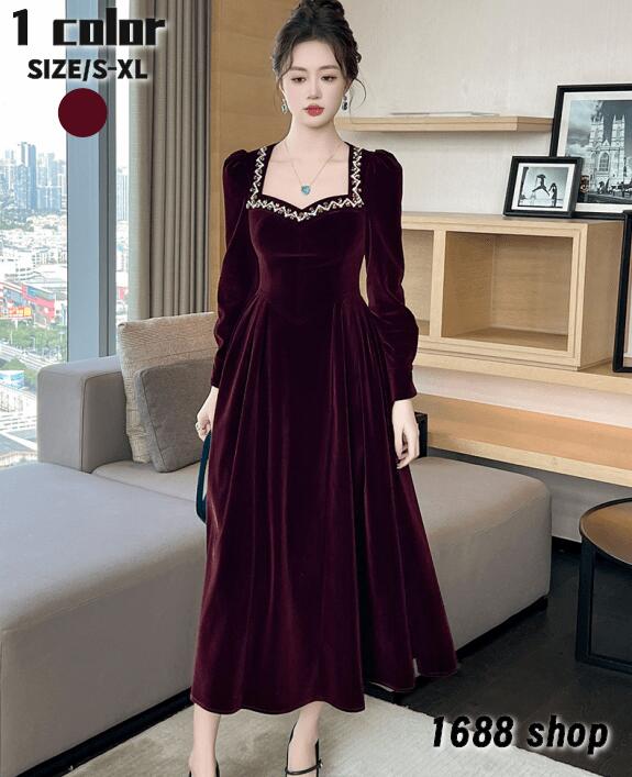 大ヒット中 2025 タイトワンピース 姫系ワンピース　シンプル　ワンピース インポート ひざ丈 ミドル丈 エレガント　韓国ファッション シンプル Vネック パーティドレス 長袖　お嬢様 セクシー ミ 5,314円