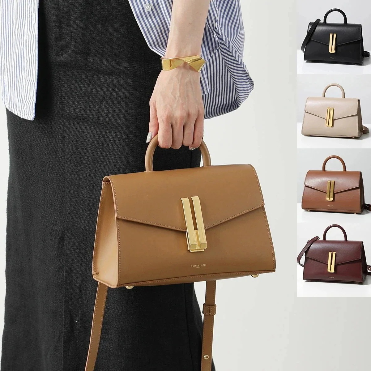 DEMELLIER デメリエー ハンドバッグ MIDI MONTREAL ミディ モントリオール レディース レザー ショルダーバッグ 鞄 カラー5色