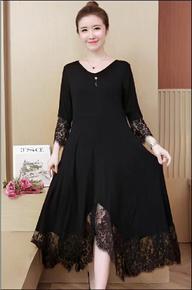 気楽 マタニティドレス 大きめ 妊娠ドレス 妊婦ドレス パール装飾 アクセサリー付き ドレス ワンピース パーティードレス 結婚式ドレス 20代 30代 レース ウェディングド