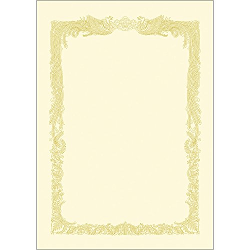 ササガワ(Sasagawa) 賞状用紙 タカ印 OA対応 横書き用 クリーム A4 100枚 10