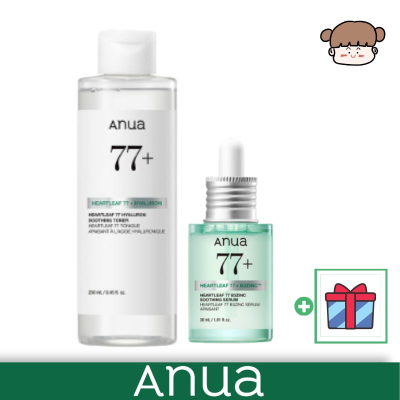 【鎮静水分ケア2点セット】Anua ドクダミ77スージングトナー+セラム/ 水分アンプル ヒアルロン酸 保湿化粧水 敏感肌 スキンケア ニキビケア 化粧水, 肌荒れ 鎮静 赤みケア ゆらぎ肌 低刺激