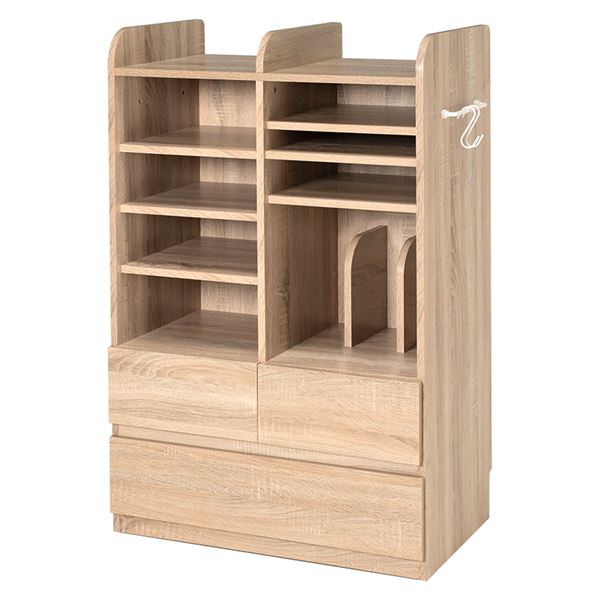 ランドセルラック ナチュラル キャスター付 可動棚 引出し収納 組立品 20,006円