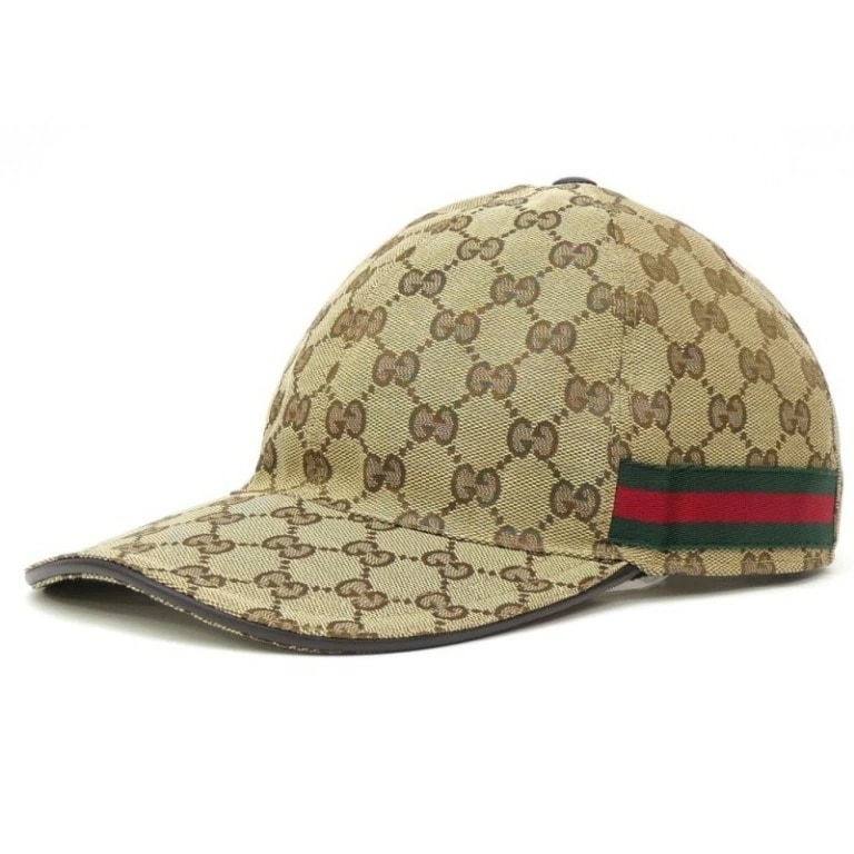 グッチ GUCCI ウェブ ストライプ付き GGキャンバス ベースボールキャップ 【中古】(69143)
