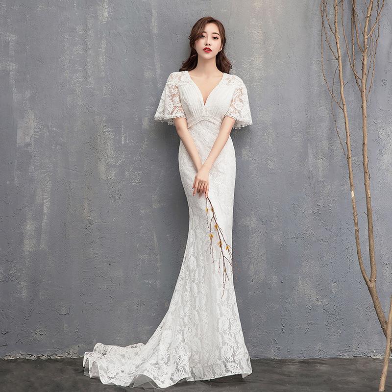 ウェディングドレス 白 イブニングドレス パーティードレス ワンピース 二次会 結婚式 成人式 演奏会 花嫁 お呼ばれ 披露宴 1
