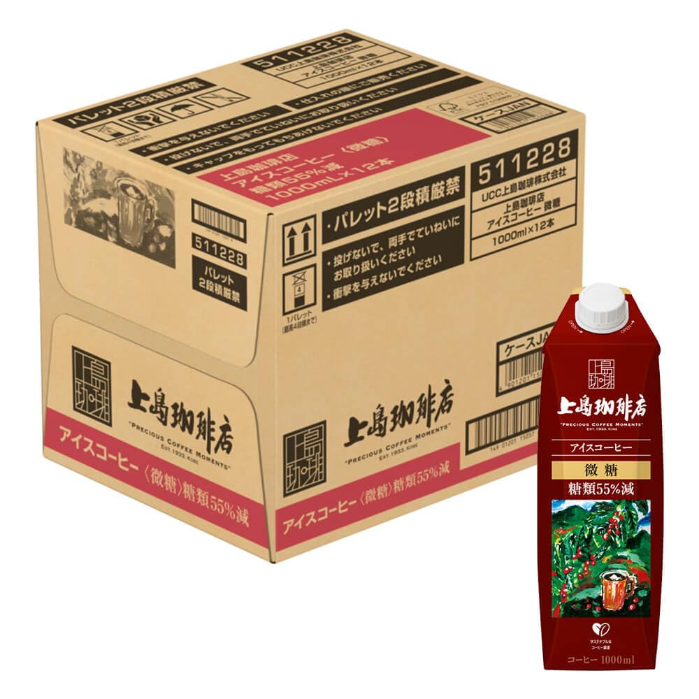 UCC(ユーシーシー) 上島珈琲店 アイスコーヒー 微糖 紙パック 1000ml×12本