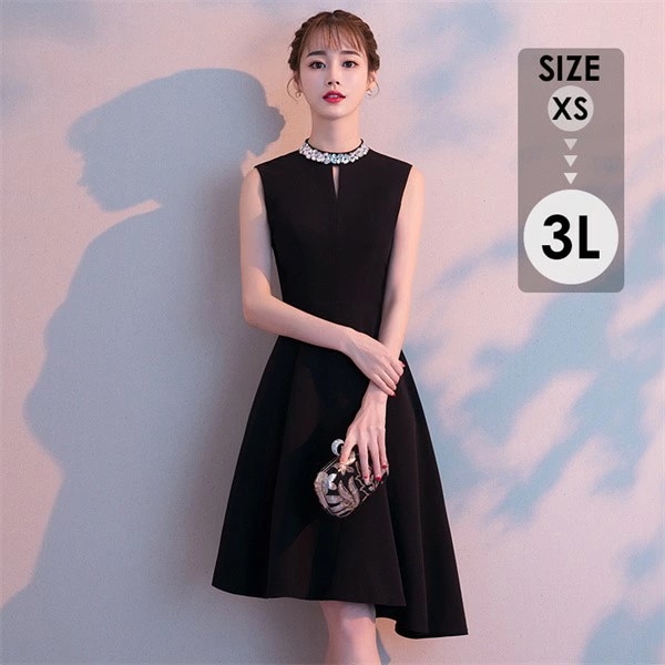 ドレス 大人 ピアノ発表会 ドレス 演奏会 膝丈 結婚式 大きいサイズ パーティードレス ノースリーブ 膝丈ドレス ショート丈ドレス お呼ばれ 20代 30代 可愛い da056c6c6m6