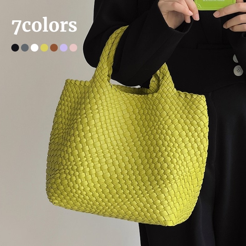 レディース トート テープ かごバッグ ハンドル カゴバッグ 超軽量 かごトートバッグ 大容量 ハンドバッグ トートバック マザーズバッグ 編み込み ペーパー 天ファスナー付き 手編み 自立 春