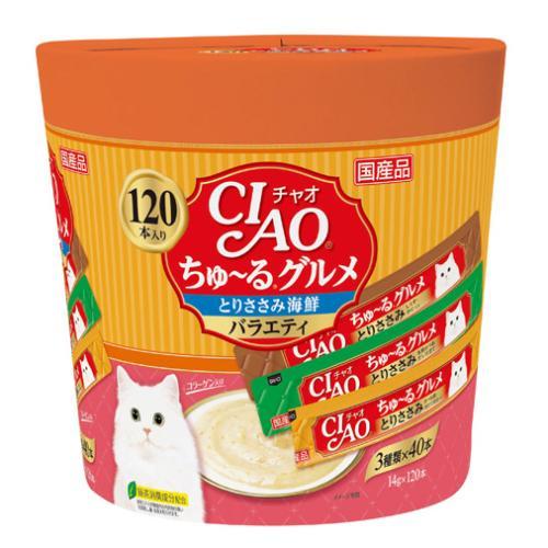 いなばペットフード CIAO ちゅ~るグルメ ささみ海鮮バラエティ 14g×120本 SC213チユルG120ササミカイセ