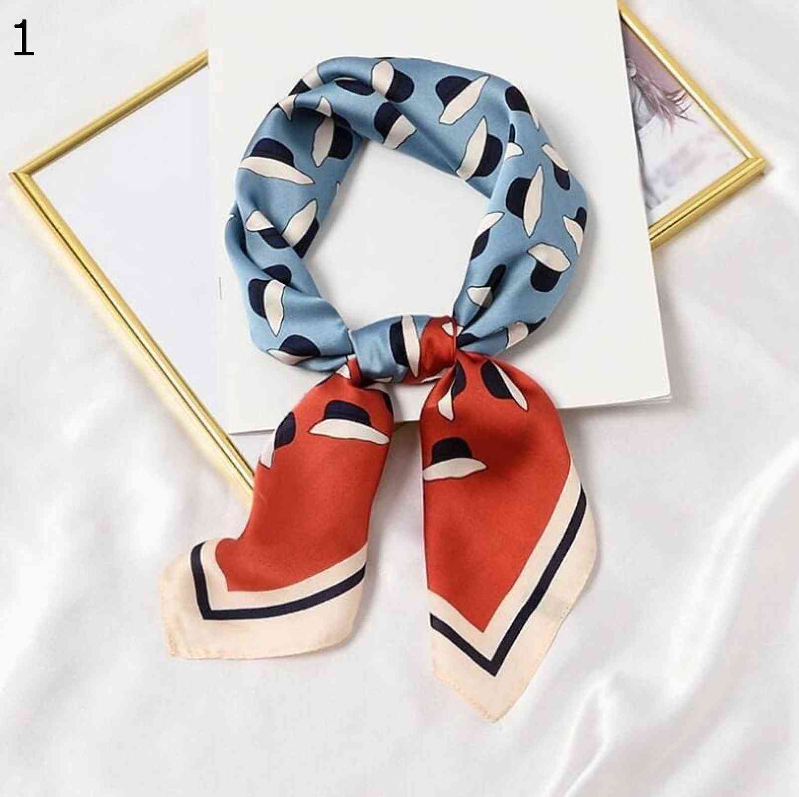 【20%OFFクーポン～】レディース ヘアスカーフ 70×70cm カジュアル ガール ヘッドバンド 多機能 エレガント ハット スモール スクエア ヘッド スカーフ Red Size スカーフ