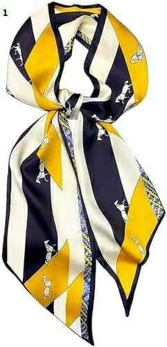 【20%OFFクーポン～】27.5インチ ヘッドスカーフ レディース ファッション スクエアネック スカーフ バッグ ヘアスカーフ ギフトイエローブラック/ホース