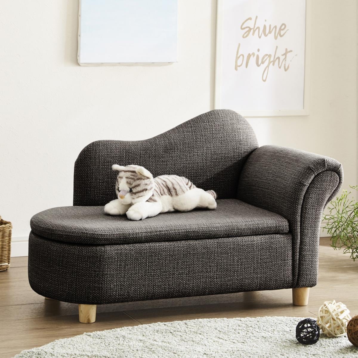 【I】後藤家具物産 座面収納庫付きペット用ソファー PSO-KRS-GY グレー　ペットベッド ペット家具 【代引き不可】【離島不可】【代引不可/沖縄・離島不可