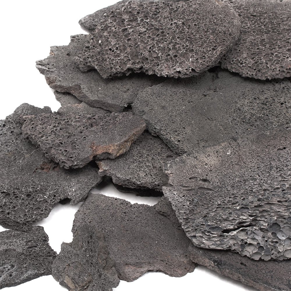 形状お任せ　黒溶岩石　スライス　サイズミックス　１０ｋｇ　アクアリウム　レイアウト素材　溶岩石　ＣＲＣ21―20―50―40―00