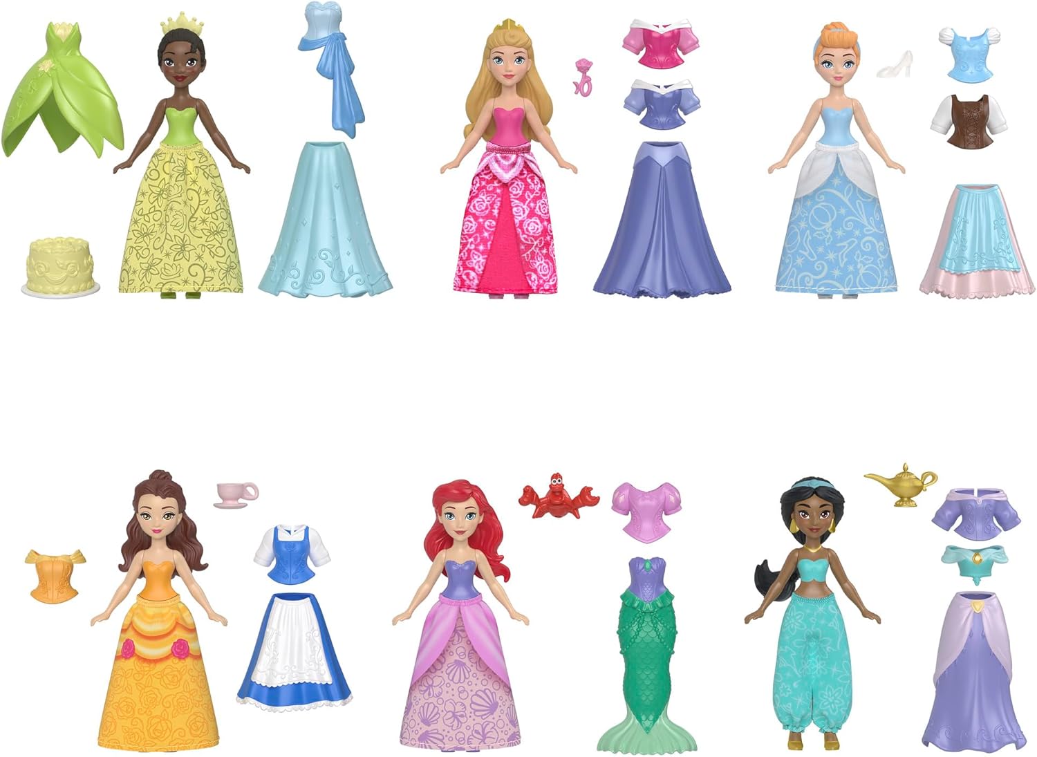 ゆめのファッションセット（ ミニドール 6体セット 小物付 ） きせかえ人形・ハウス ままごと・ごっこ遊び 3歳から マルチ HPD51