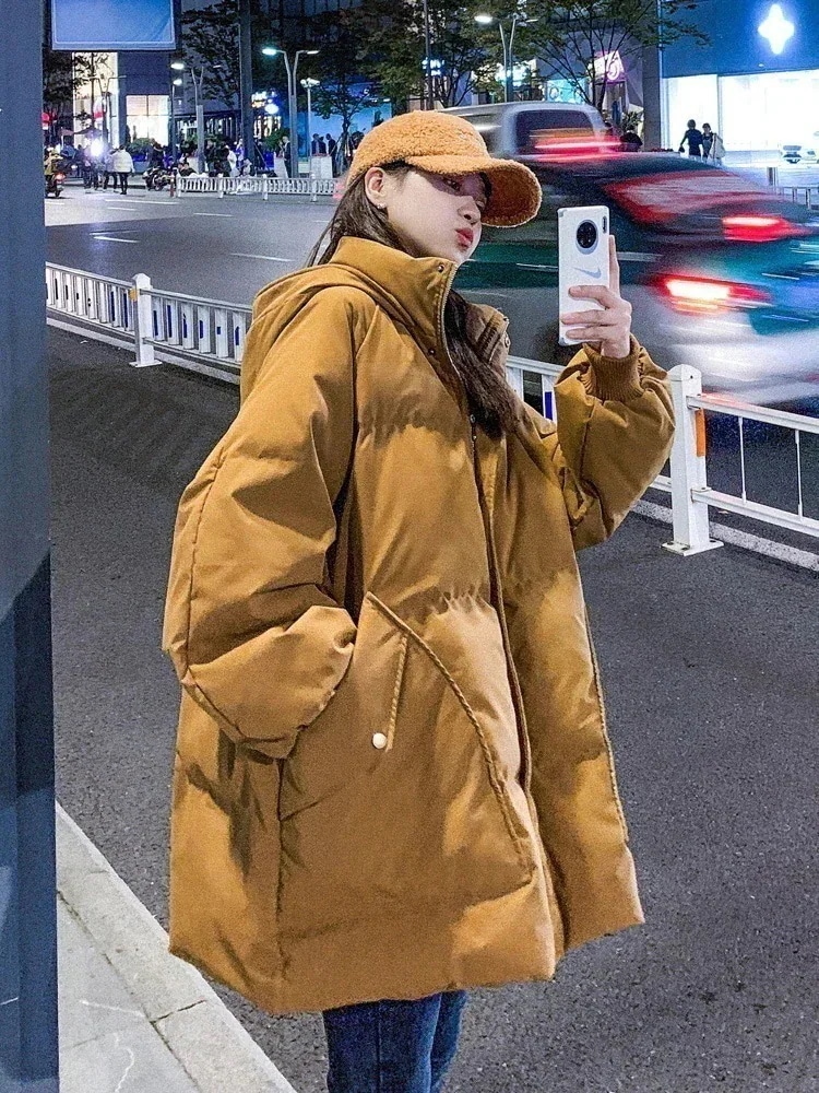 [現品/新品]ダウン コットン レディース ニューデザイン 韓国版 学生 ゆったり 厚手 アウター ファッション が引く